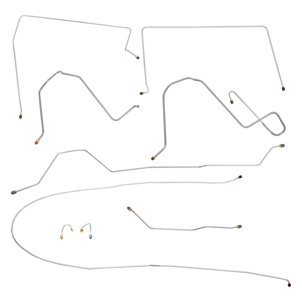 1970 Chevrolet Blazer/GMC Jimmy 4WD Power Drum Brake Line Kit 9pc, OE Steel