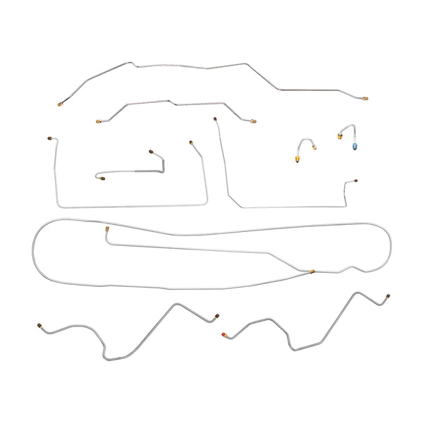 1970 Chevrolet GMC Truck 4wd 3/4 Ton Longbed Manual Drum Brake Line Kit 10pc, OE Steel