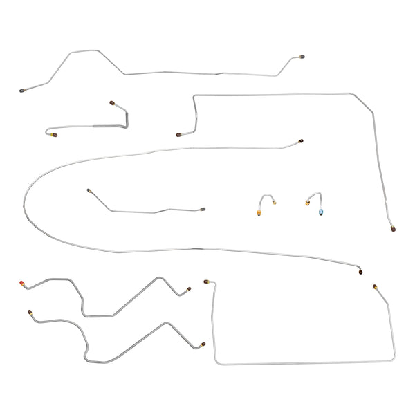 1970 Chevrolet Blazer GMC Jimmy 4wd Complete Manual Drum Brake Line Kit 9pc, OE Steel