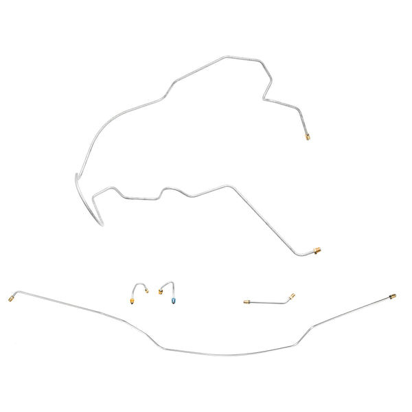 1970 Chevrolet Suburban 2wd Complete Power Drum Brake Line Kit 9pc, 1/2 ton, OE Steel