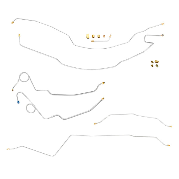 1970 Chevrolet GMC Suburban 2wd Complete Power Disc Conversion Brake Line Kit 7pc, 1/2 ton, OE Steel