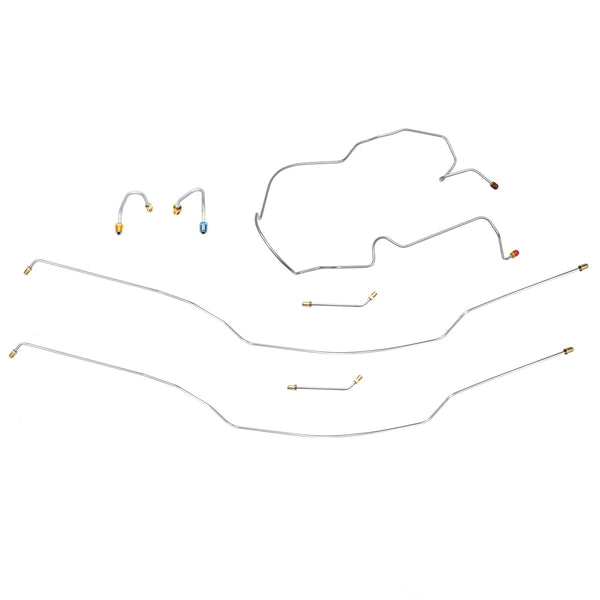 1970 Chevrolet Suburban 2wd Complete Manual Drum Brake Line Kit 9pc, 3/4 ton, OE Steel