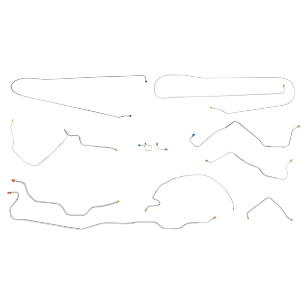 1971 Chevrolet GMC Truck 2WD 1/2-Ton Long Bed Coil Rear Complete Power Disc Brake Line Kit 10pc OE Steel