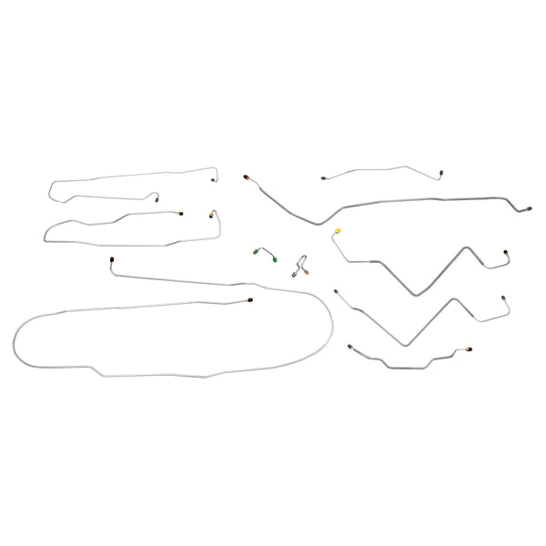 1971 Chevrolet GMC Truck 4wd Power Disc Brake Line Kit 10pc, 1/2 ton, Shortbed, OE Steel