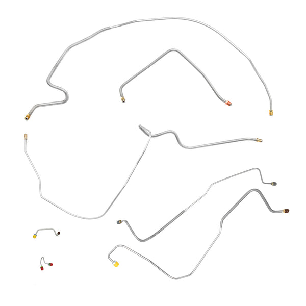 1971-72 Chevrolet GMC Truck 2wd Manual Disc Front Brake Line Kit 7pc, 3/4 ton, OE Steel