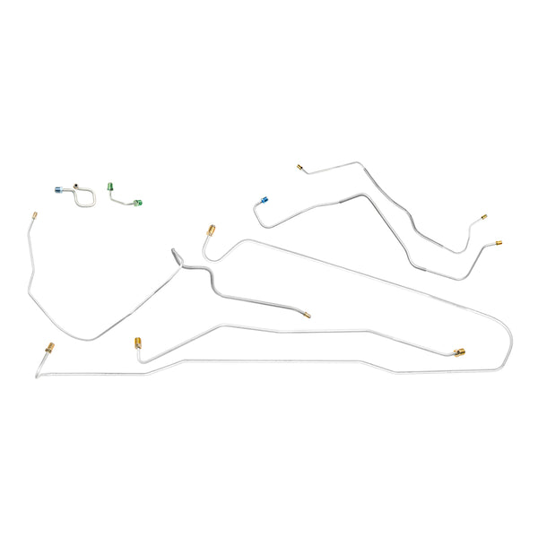 1971-1972 Chevrolet GMC Truck 4wd 1/2 Ton Power Disc Front Brake Line Kit 7pc, OE Steel