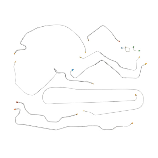 1971 Chevrolet Suburban 2wd Power Disc Full Brake Line Kit 9pc, 1/2 ton, OE Steel