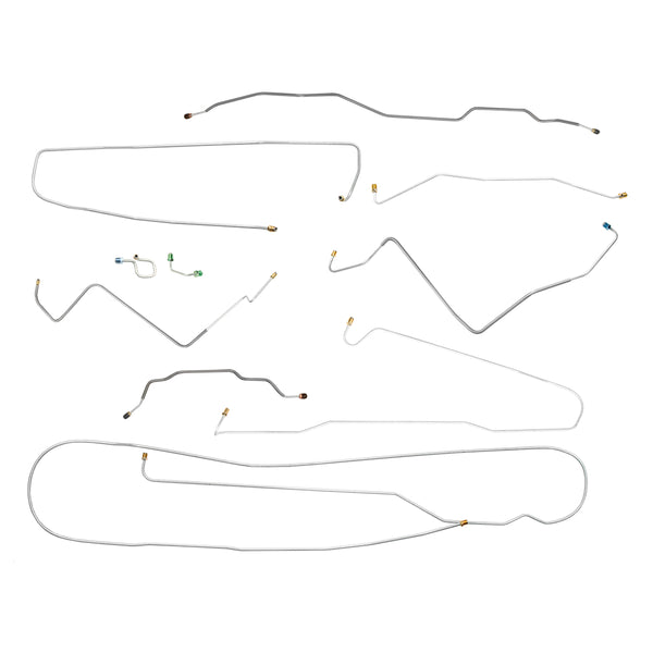 1971 Chevrolet Suburban 2wd 3/4 Ton Complete Power Disc Brake Line Kit 10pc, OE Steel