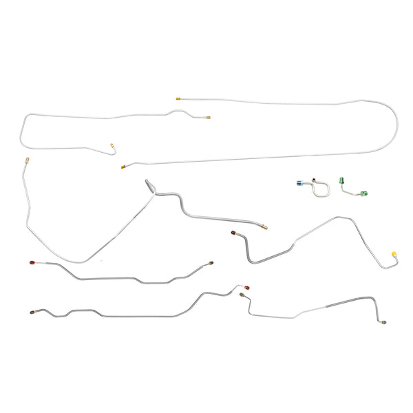 1972 Chevrolet GMC Truck 2WD 1/2-Ton Short Bed Coil Rear Complete Manual Disc Brake Line Kit 11pc, OE Steel