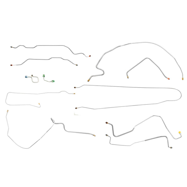 1972 Chevrolet GMC Truck 2wd Manual Disc Full Brake Line Kit 11pc, 1/2 ton, Coil Rear, Longbed, OE Steel