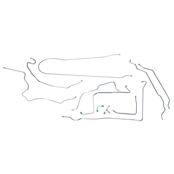 1972 Chevrolet GMC Truck 2wd Power Disc Full Brake Line Kit 10pc 1/2 ton, Leaf Rear, Short Bed, OE Steel