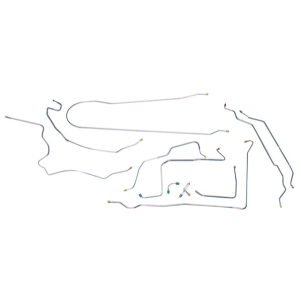 1972 Chevrolet GMC Truck 2WD 1/2-Ton Longbed Leaf Rear Power Disc Brake Line Kit 10pc, OE Steel