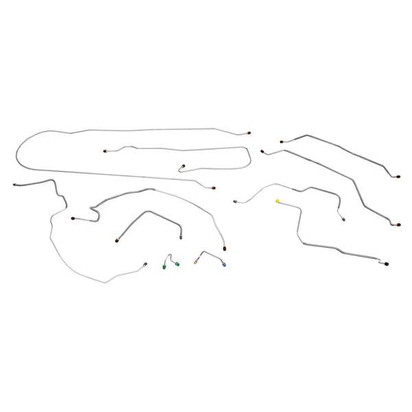 1972 Chevrolet GMC Truck 2wd Complete Power Disc Brake Line Kit 11pc, 3/4 ton, Coil Rear, Longbed, OE Steel