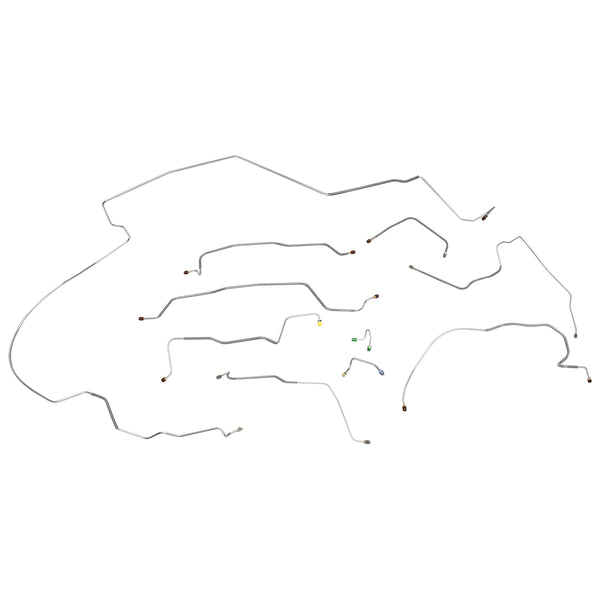 1972 Chevrolet GMC Truck 2WD 3/4-Ton Longbed Leaf Rear Complete Power Disc Brake Line Kit 10pc, OE Steel