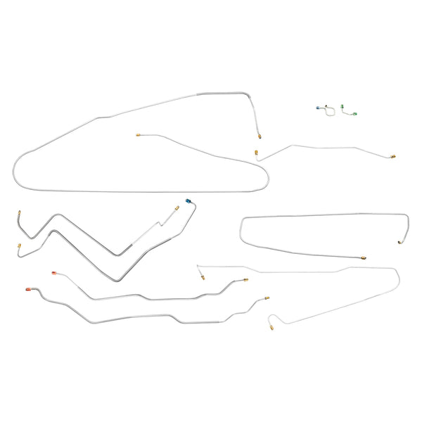 1972 Chevrolet Suburban 4wd Complete Power Disc Brake Line Kit 10pc, OE Steel