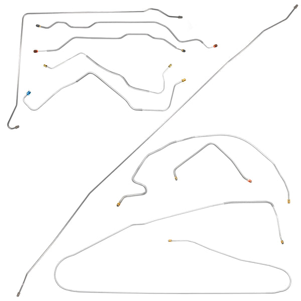 1972 Chevrolet Blazer GMC Jimmy 2wd Complete Manual Disc Brake Line Kit 9pc, OE Steel