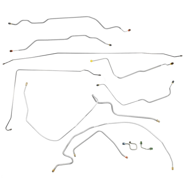 1972 Chevrolet GMC Blazer Jimmy 2WD Power Disc Brake Line Kit 11pc, OE Steel