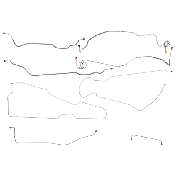 1973-80 Chevrolet GMC Truck 2wd Manual Disc Full Brake Line Kit 8pc, 1/2 ton, Short Bed OE Steel