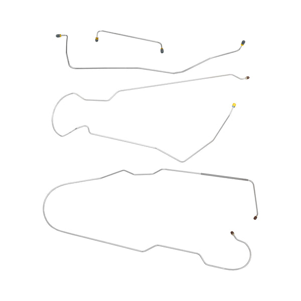 1973-80 Chevrolet/GMC Truck 2wd Power Disc Full Brake Line Kit 1 ton, Longbed, Single Rear Wheels, No Hydro Boost, 8pc, OE Steel