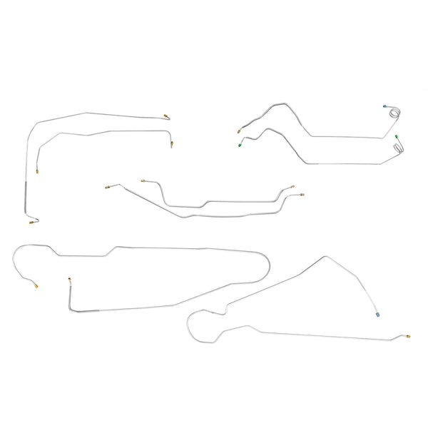 1973-80 Chevrolet GMC Truck 4WD 3/4-Ton Std. Cab Longbed Power Disc Complete Brake Line Kit 8pc, OE Steel
