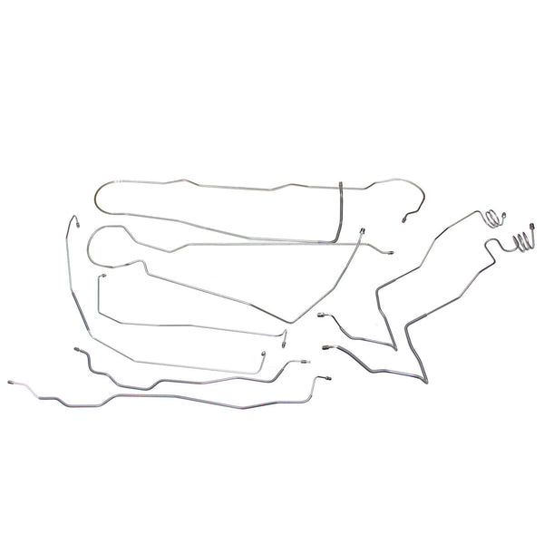 1973-80 Chevrolet/GMC Truck 4WD 3/4-Ton Std. Cab Shortbed Power Disc Brake Line Kit 8pc, OE Steel