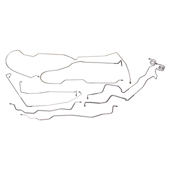 1973-80 Chevrolet Blazer GMC Jimmy 4WD K-Series Power Disc Brake Line Kit 8pc, OE Steel