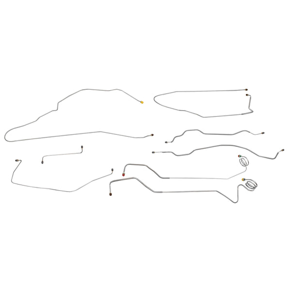 1973-80 Chevrolet GMC Blazer Jimmy 2WD Power Disc Brake Line Kit 8pc, OE Steel