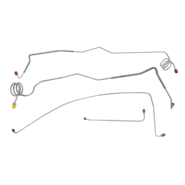 1973-80 Chevrolet GMC Truck 2WD 1/2-Ton Manual Disc Front Brake Line Kit 4pc, OE Steel