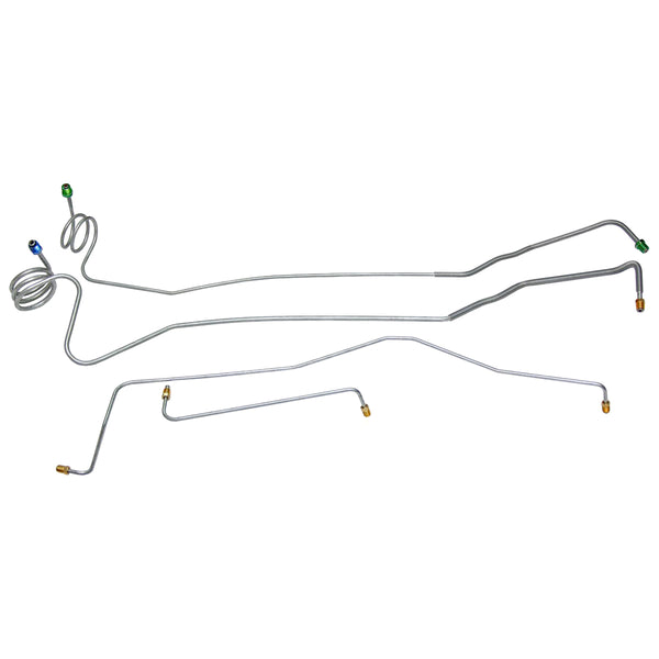1973-80 Chevrolet GMC Truck 2WD 3/4-Ton Power Disc Front Brake Line Kit 4pc, OE Steel