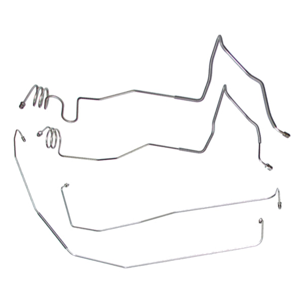 1973-80 Chevrolet GMC Truck 4WD 1/2-Ton Power Disc Front Brake Line Kit, 4pc, OE Steel
