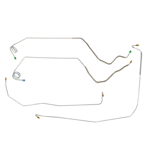 1973-80 Chevrolet GMC Truck 4WD 3/4-Ton Power Disc Front Brake Line Kit 4pc, OE Steel