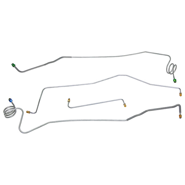 1973-80 Chevrolet GMC Truck 2wd Power Disc Front Brake Line Kit 4pc, 1 ton, OE Steel
