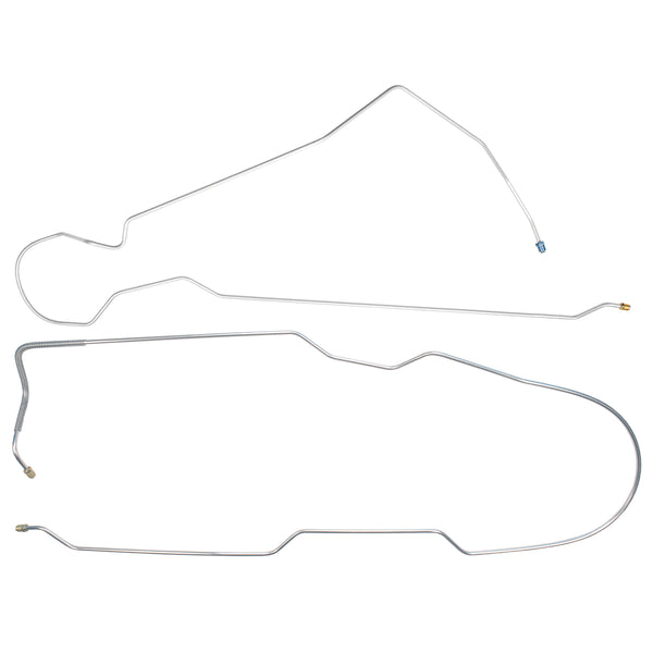 1973-1980 Chevrolet GMC Truck 4wd 1/2-3/4 Ton Shortbed Front to Rear Brake Line 2pc, OE Steel