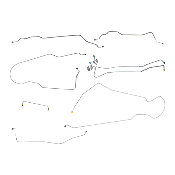 1973-80 Chevrolet Suburban 2wd Complete Power Disc Brake Line Kit 8pc, 1/2 ton, OE Steel