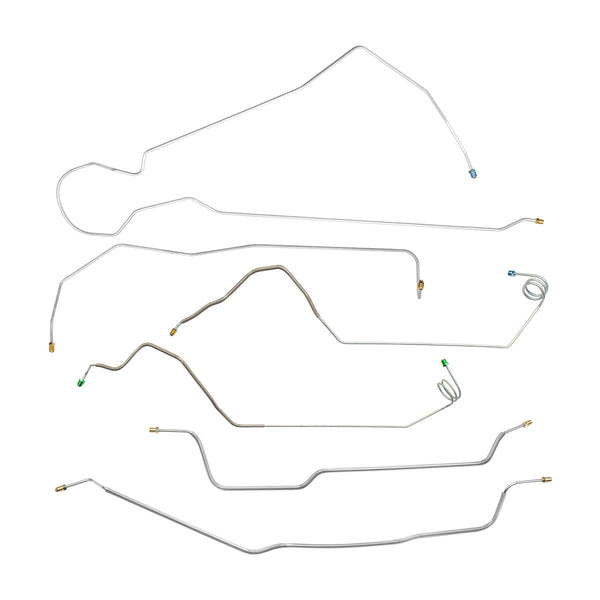 1973-80 Chevrolet GMC Suburban 4wd Complete Manual Disc Brake Line Kit 8pc, 3/4 ton, OE Steel