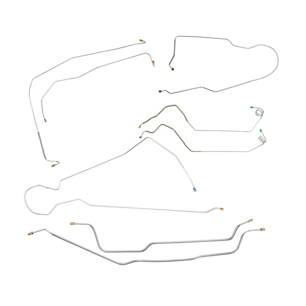 1973-80 Chevrolet Suburban 4wd Complete Power Disc Brake Line Kit 8pc, 3/4 ton, OE Steel