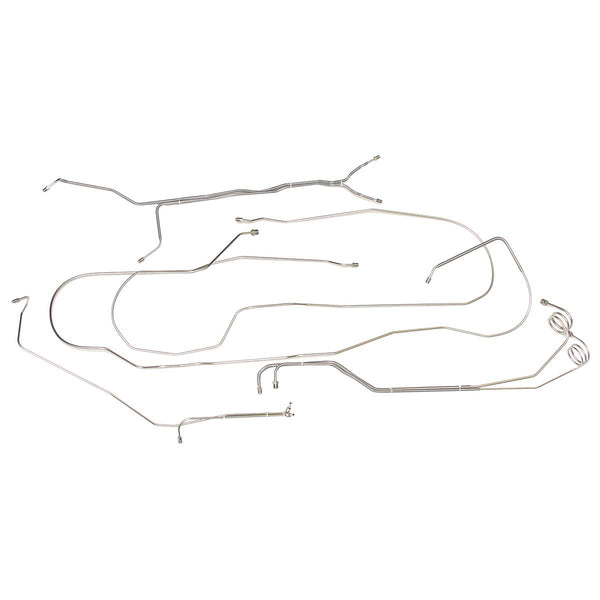 1981-87 Chevrolet GMC Truck 2WD 1/2-Ton Long Bed Power Disc Complete Brake Line Kit 8pc, OE Steel