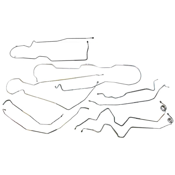 1981-87 Chevrolet GMC Truck, 4WD 1/2-Ton Short Bed, Power Disc Brake Line Kit 8pc, OE Steel