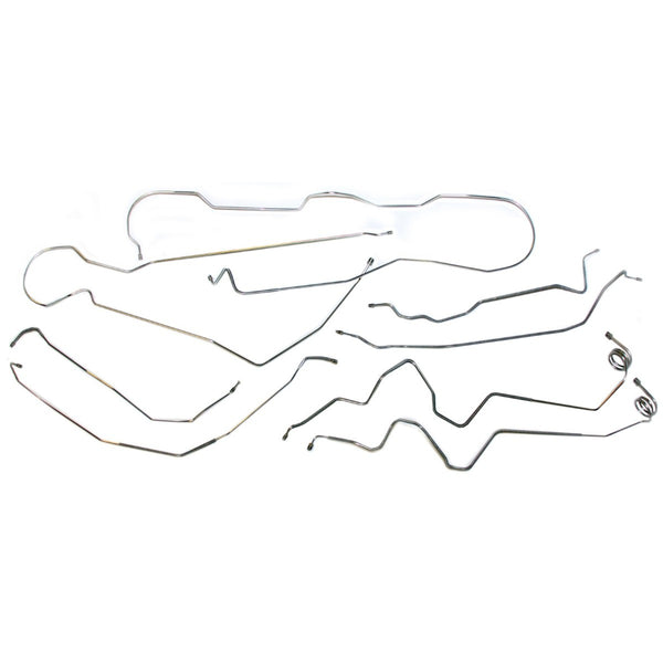 1981-87 Chevrolet GMC Truck, 4WD 1/2-Ton Long Bed w/o Load Valve, Power Disc Brake Line Kit, 8pc, OE Steel