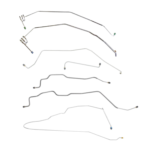1981-92 Chevrolet/GMC Truck 2wd Power Disc Full Brake Line Kit 9pc, 3/4 Ton Longbed Crew w/o Load Valve Single Rear Wheels, OE Steel