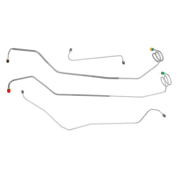 1981-87 Chevrolet GMC Truck 2WD 1/2-Ton Power Disc Front Brake Line Kit 4pc, OE Steel
