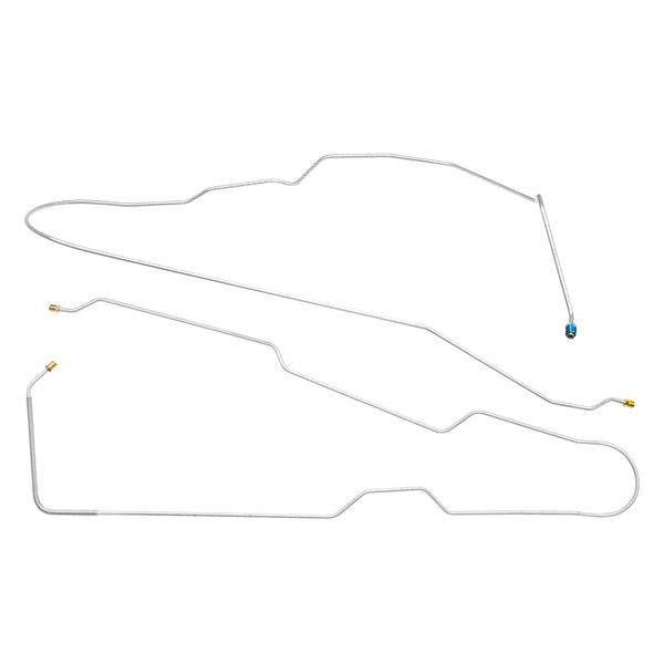 1981-87 Chevrolet GMC Truck 2WD 1/2-Ton Std. Cab Shortbed 1/4" Front to Rear Brake Lines 2pc, OE Steel