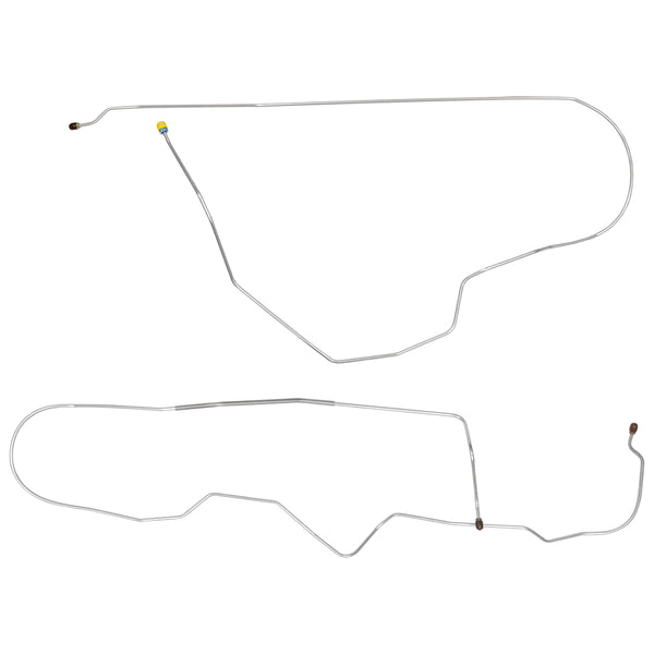 1981-1987 Chevrolet/GMC Truck 4WD 1/2, 3/4-Ton Std. Cab Longbed w/o Load Valve Front to Rear Brake Lines 2pc, OE Steel