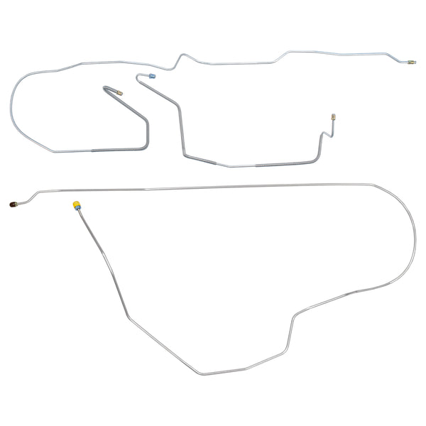1981-1987 Chevrolet/GMC Truck 4WD 3/4-Ton Std. Cab Longbed w/Load Valve 1/4" F to R Brake Line Kit 3pc, OE Steel