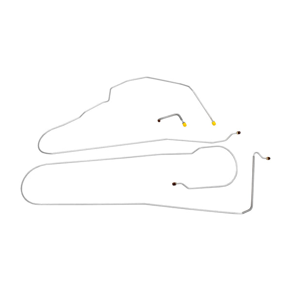 1981-87 Chevrolet GMC Truck 2WD 3/4-Ton Crew Cab Longbed 1/4" F to R Brake Lines 3pc, OE Steel