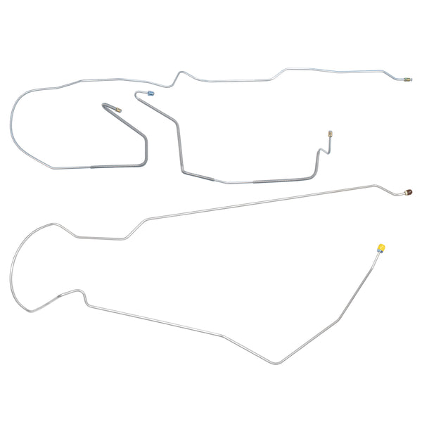 1981-87 Chevrolet/GMC Truck 2WD 3/4-Ton w/Valve Std. Cab Longbed 1/4" F to R Brake Lines 3pc, OE Steel