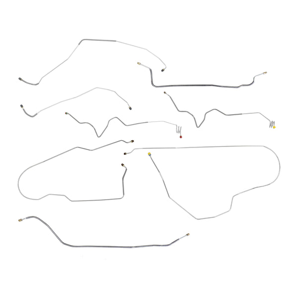 1981-89 Chevrolet GMC Suburban 4WD 1/2-Ton Power Disc Brake Line Kit 8pc, OE Steel