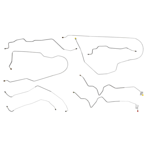 1981-89 Chevrolet GMC Suburban 4WD 3/4-Ton Power Disc Brake Line Kit 9pc, OE Steel