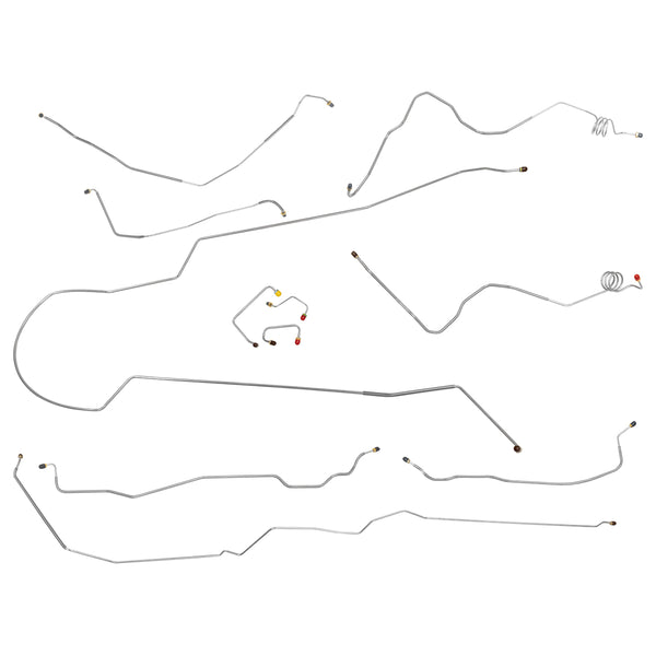 1990-1991 Chevrolet GMC Suburban 4wd 1/2 Ton Power Disc Brake Line Kit ABS 11pc, OE Steel
