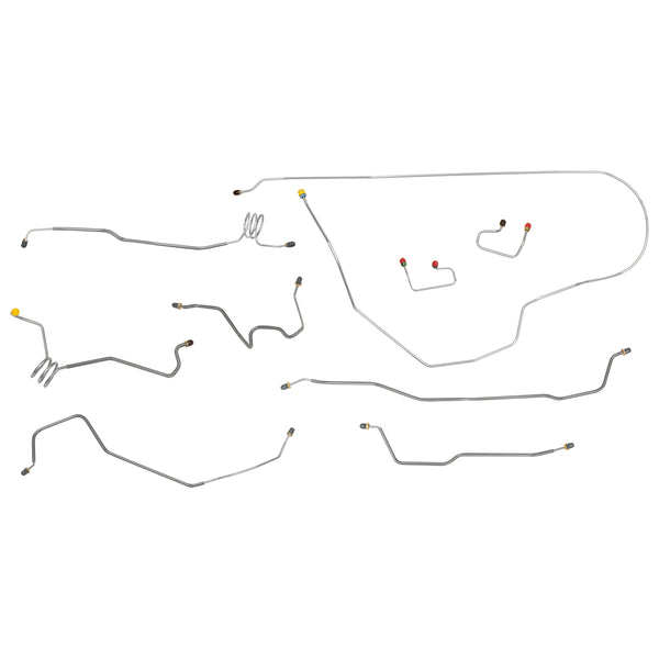 1982-88 Chevrolet GMC Blazer Jimmy 2wd Power Disc Brake Line Kit 9pc, OE Steel